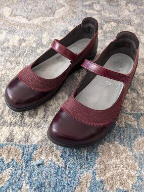 NAOT Shoes Kirei Women's 38 Burgundy Red Leather Maryjane Comfort